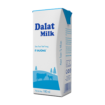 Sữa tươi Dalatmilk hộp 180ml